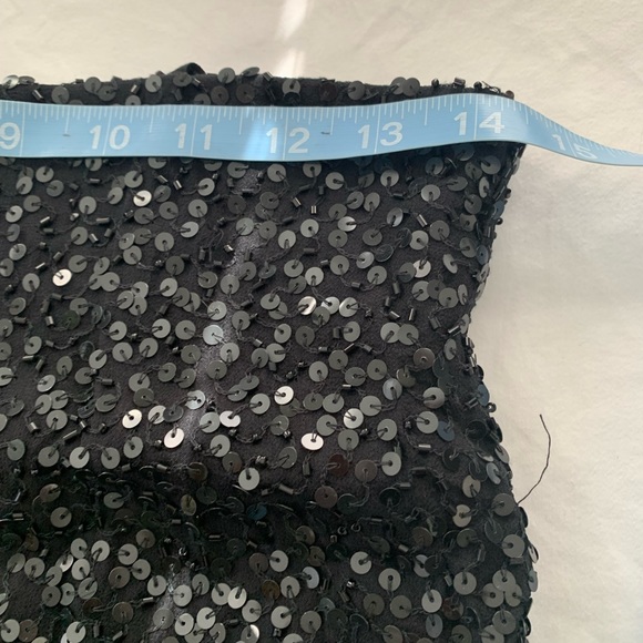 Black strapless sequin embellish midi formal cocktail prom dress size 6 - Picture 10 of 11